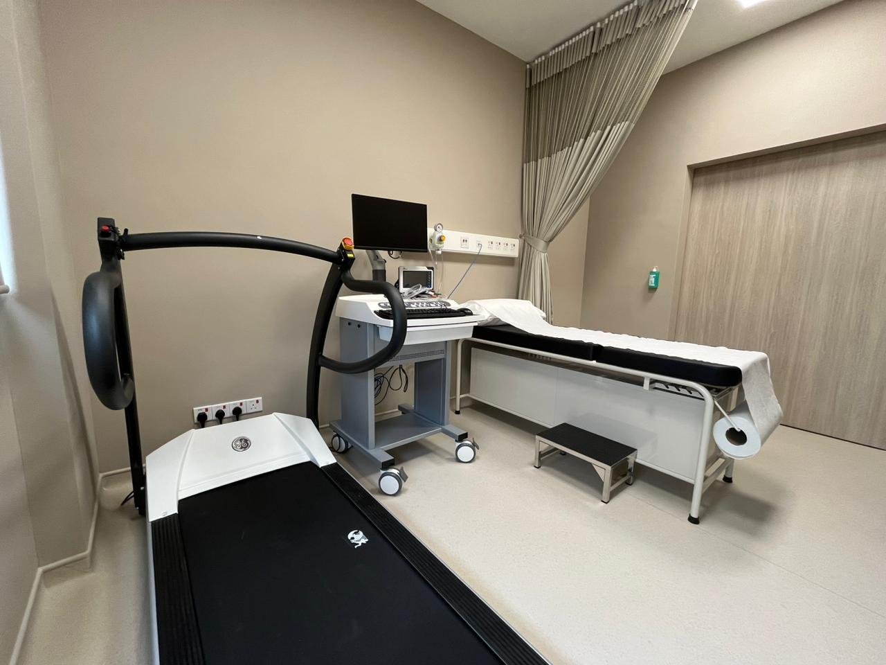 Exercise stress test on treadmill to evaluate heart performance